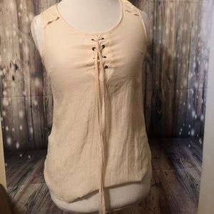 Boho lace detail tank